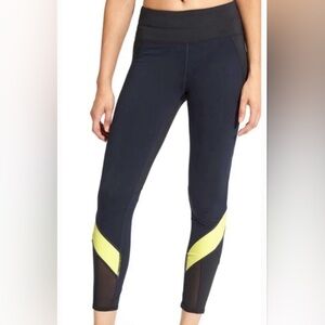Athleta Colorblock Sonar 7/8 Mesh Ankle Leggings Size S
